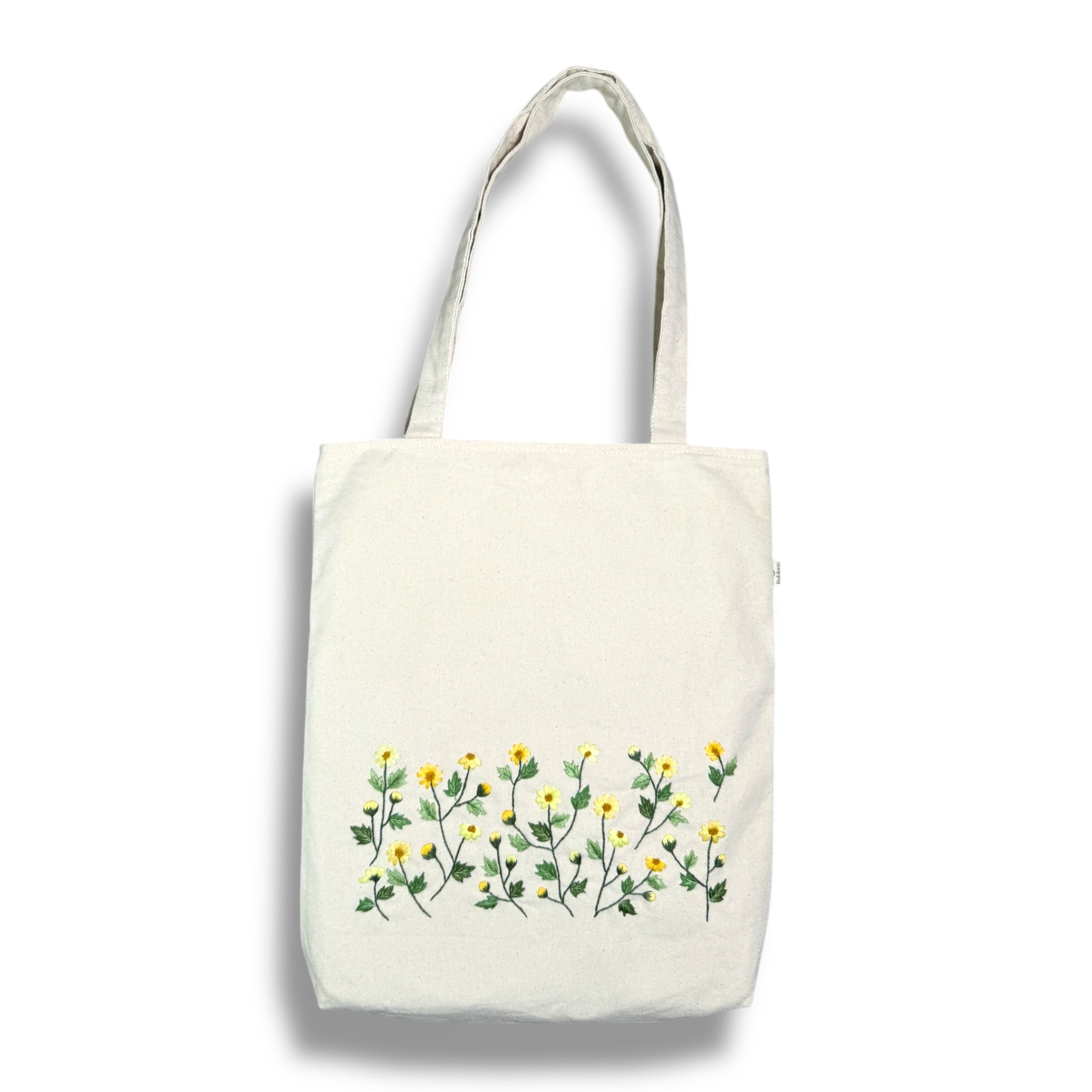 Yellow Daisy Embroidery Tote Bag