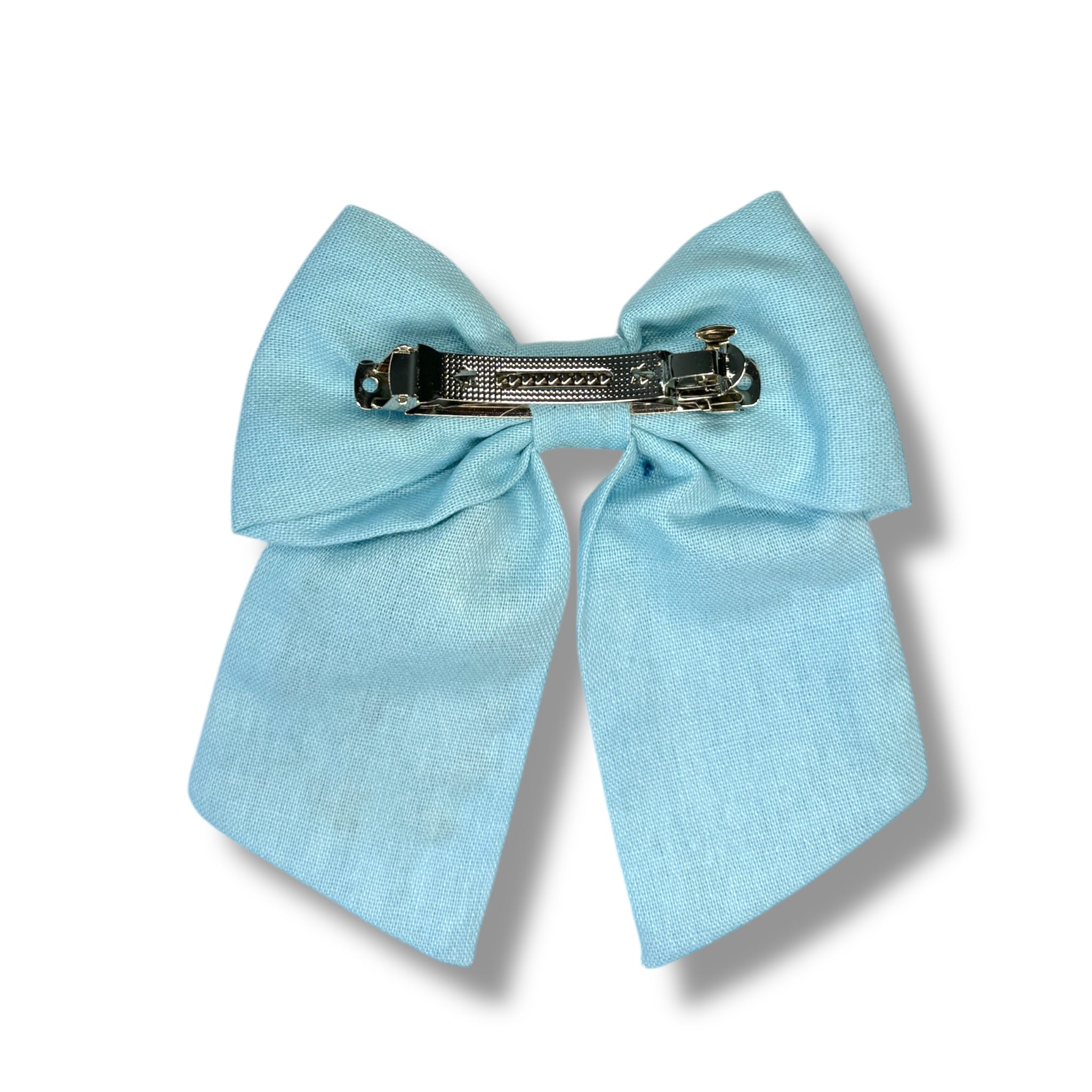 Blue Hand Embroidery Hair Bow