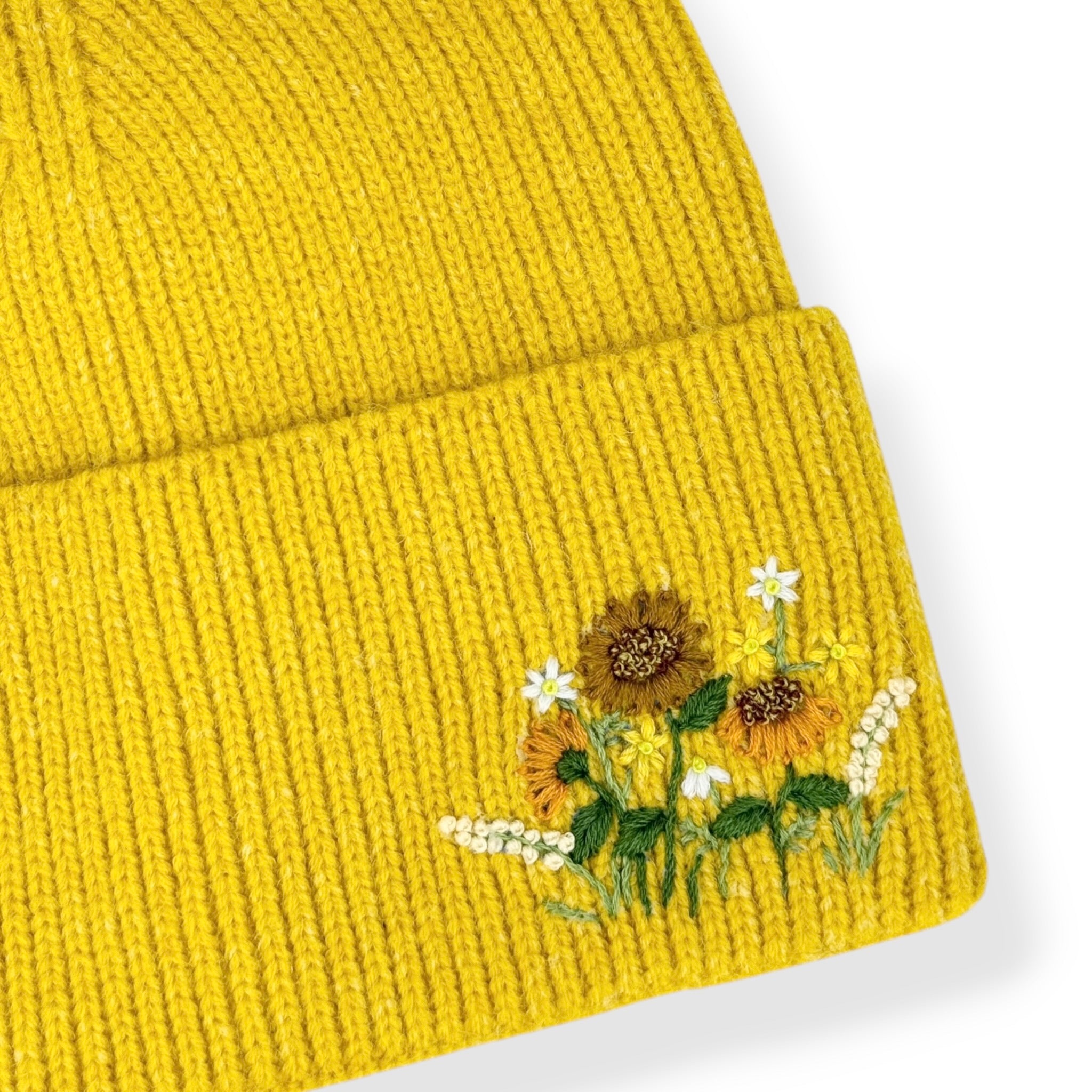 Daisy Yellow Beanie