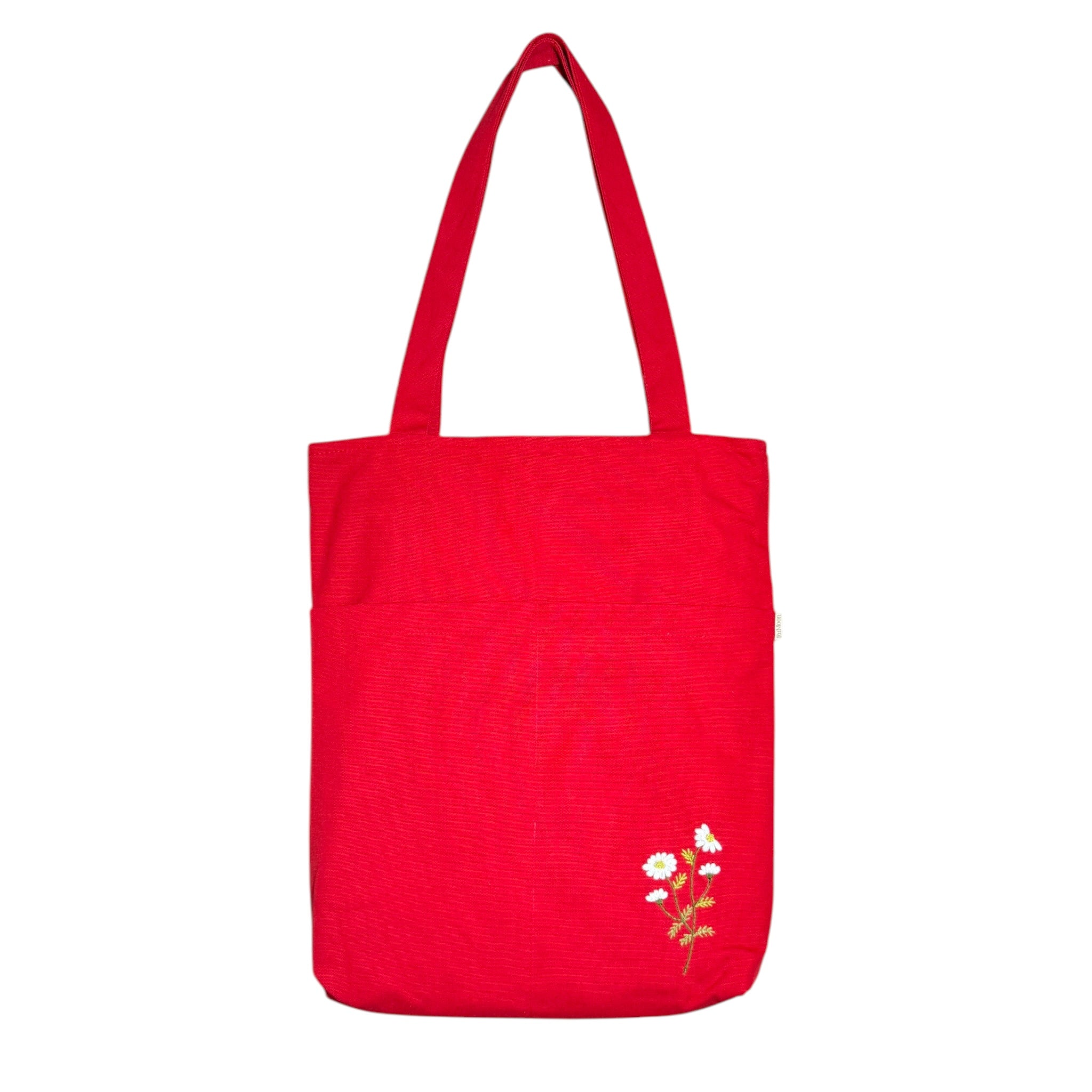 Daisy Pocket Embroidery Tote Bag