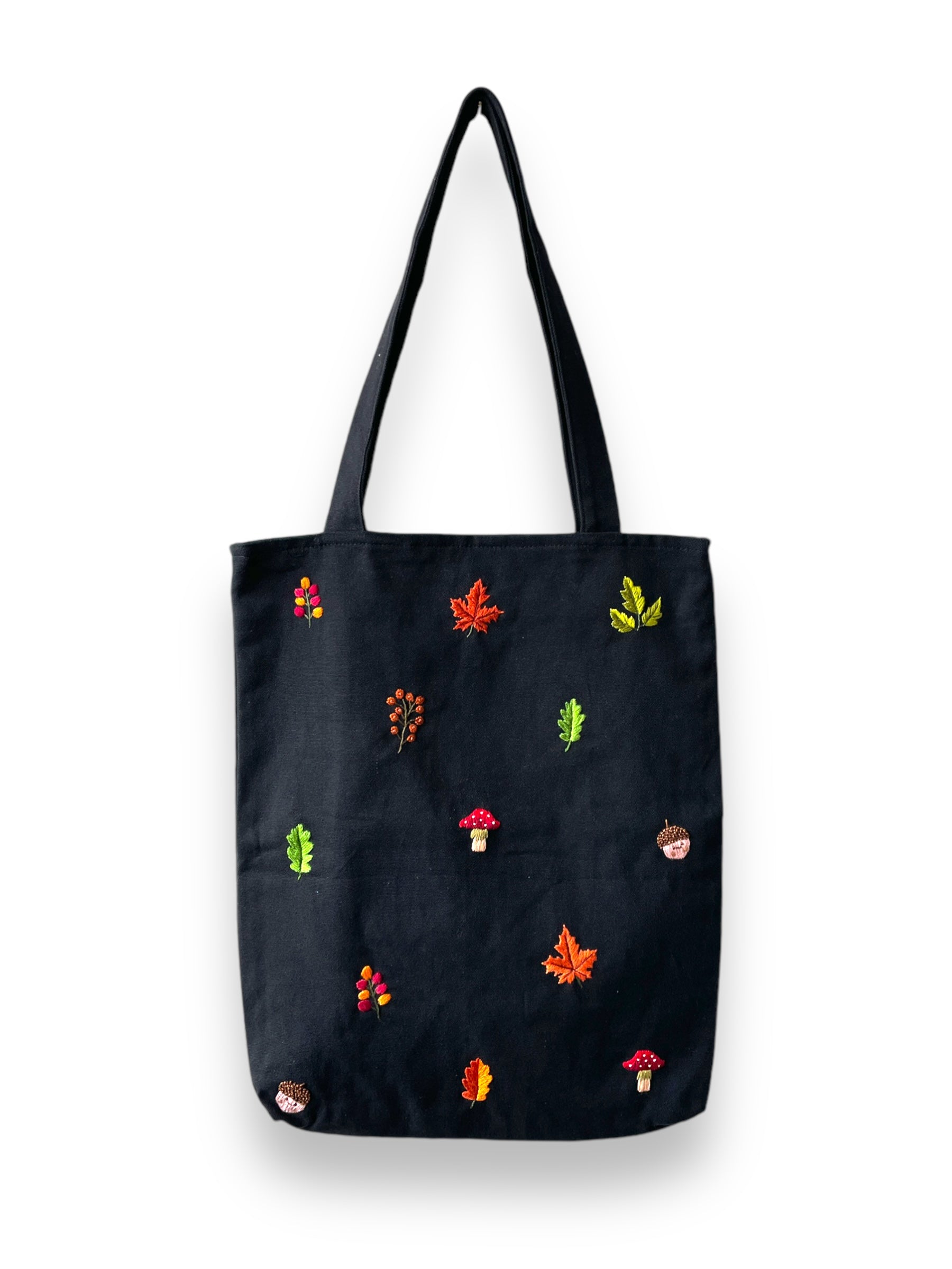 Fall Embroidey Tote Bag