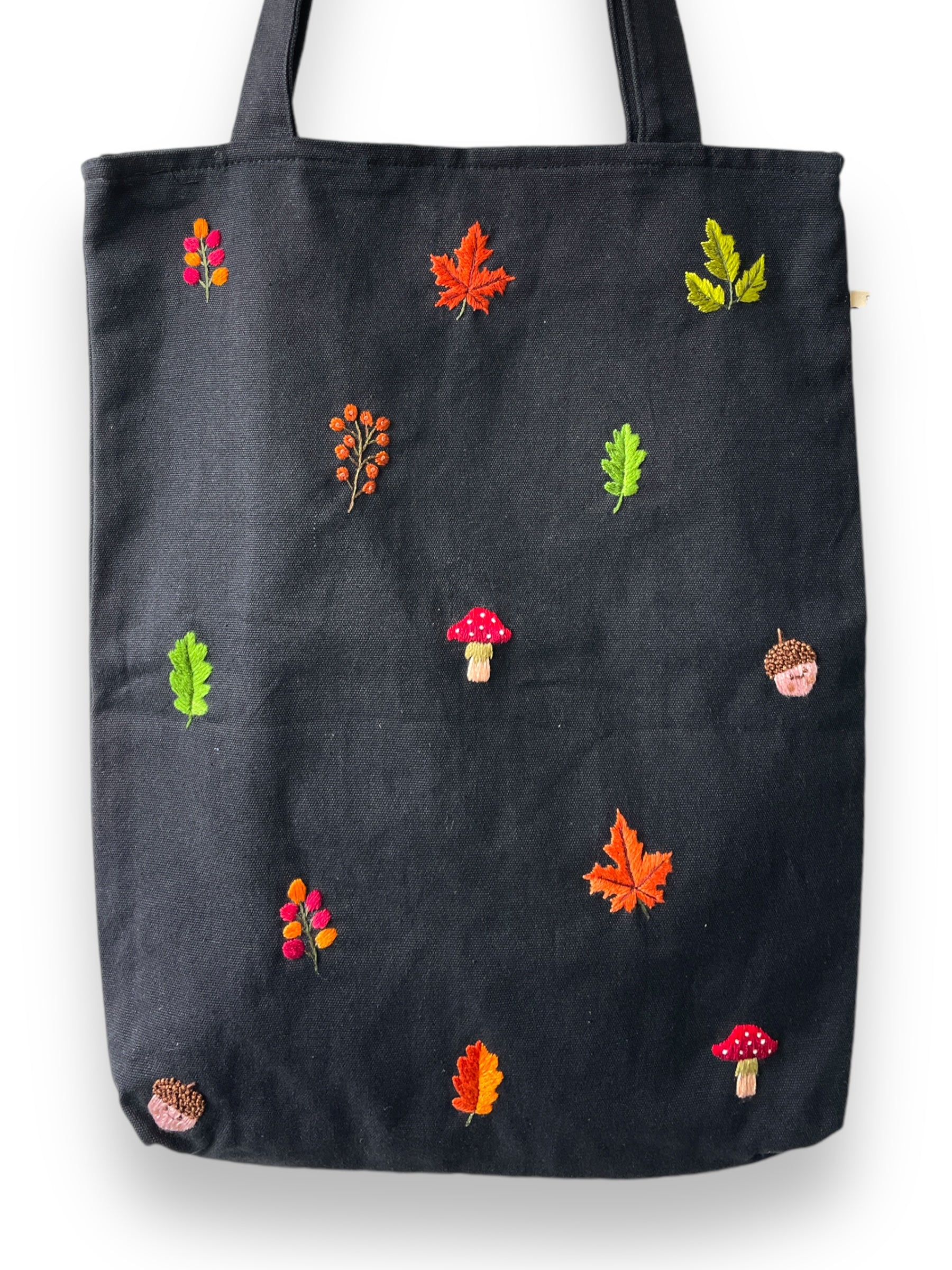 Fall Embroidey Tote Bag