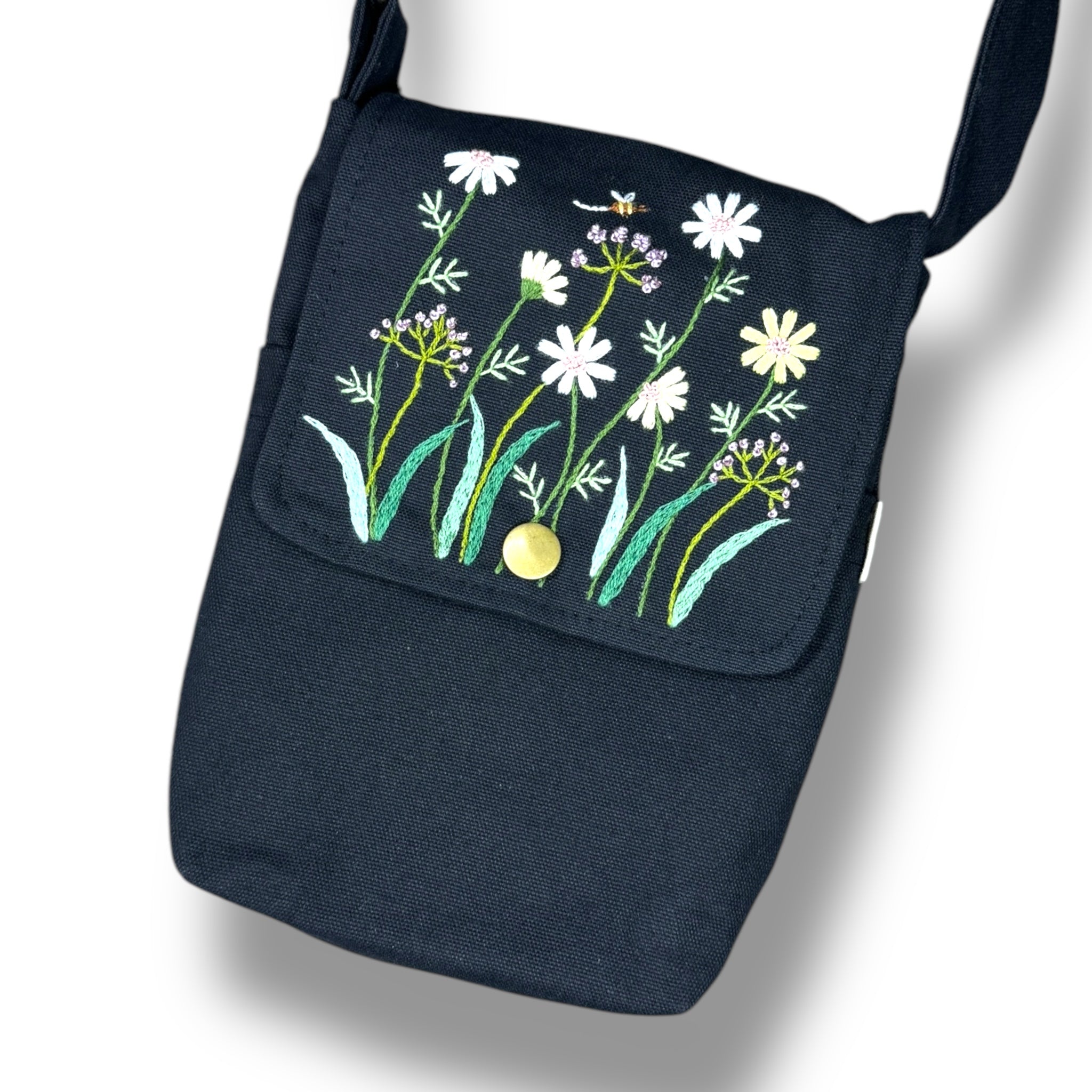 Daisy Embroidery Cross Body Bag