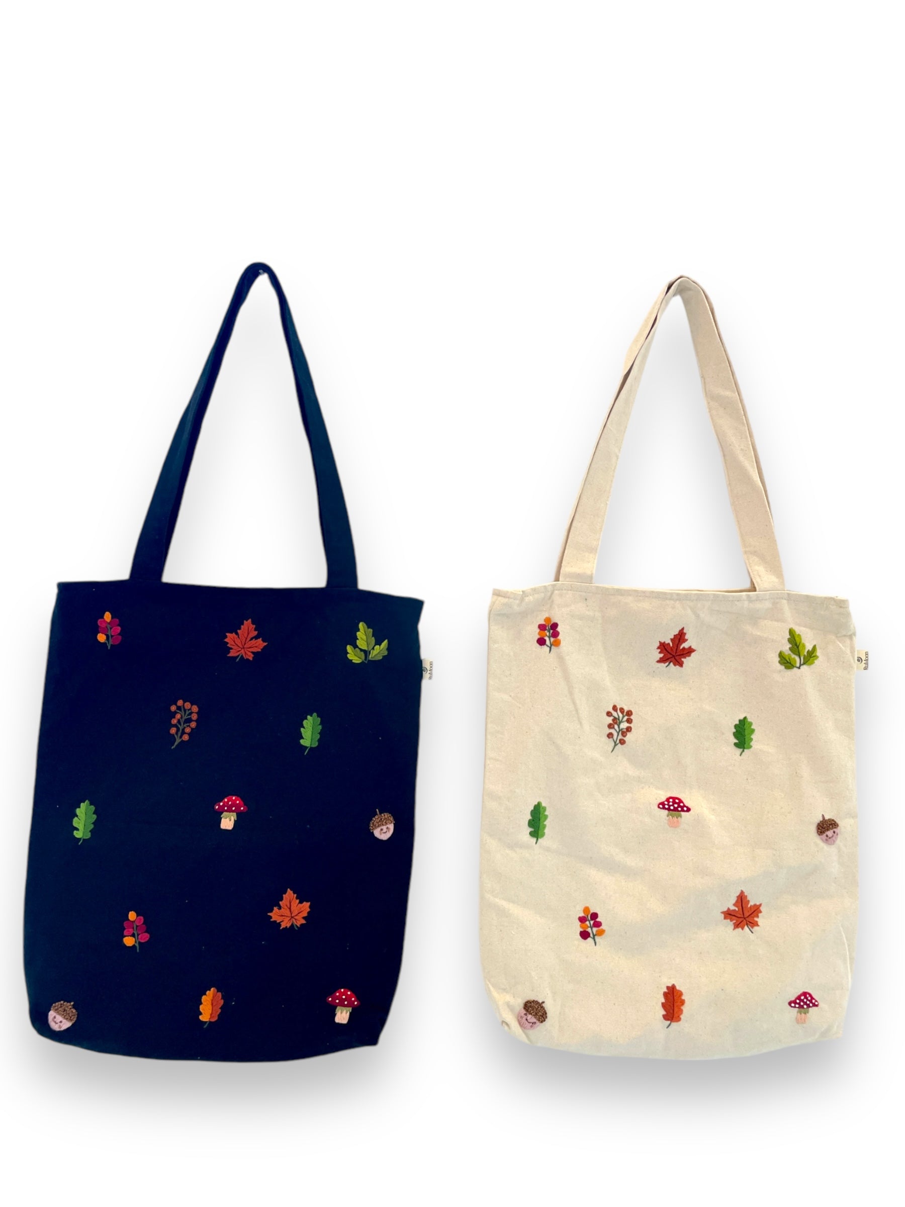 Fall Embroidey Tote Bag