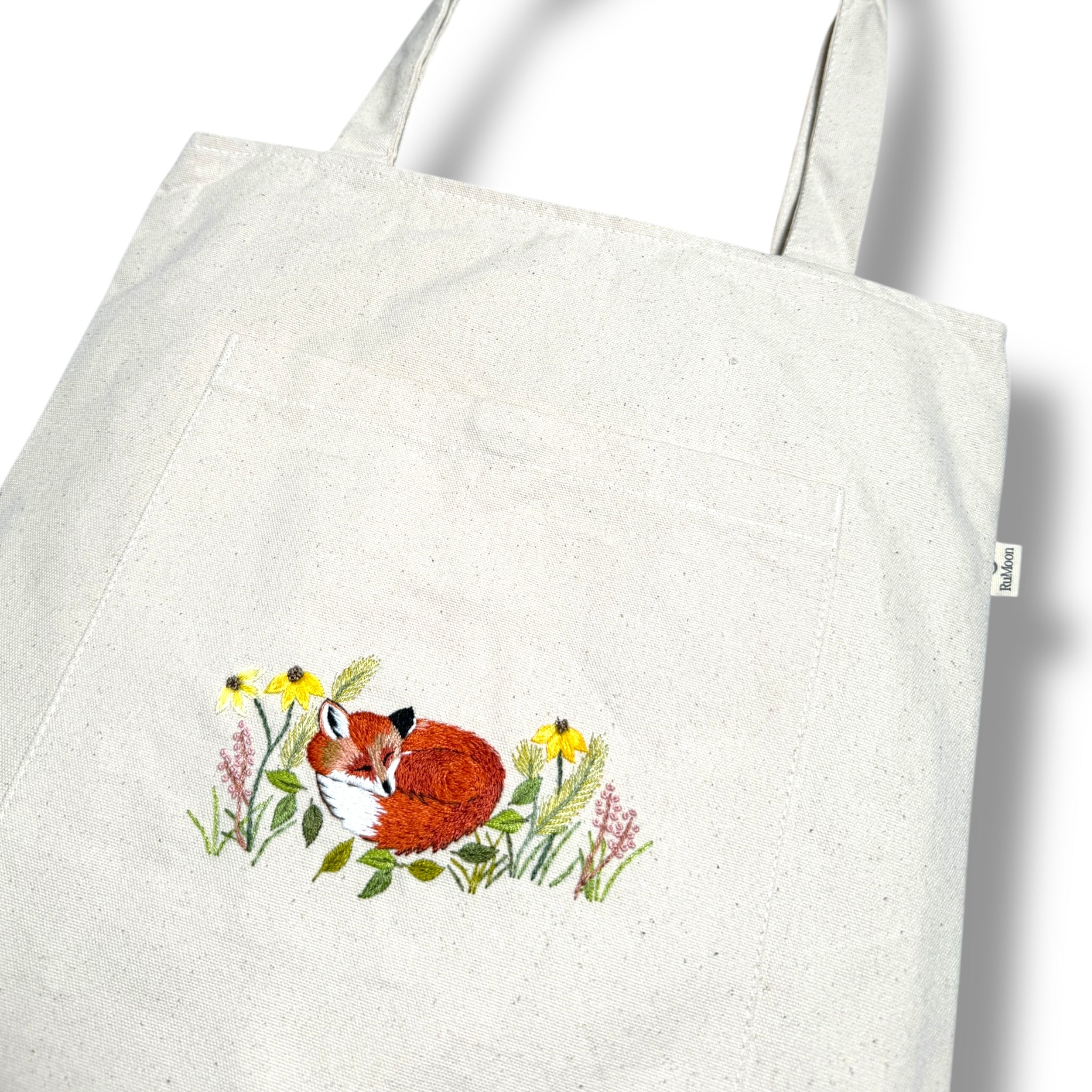 Little Fox Embroidery Tote Bag