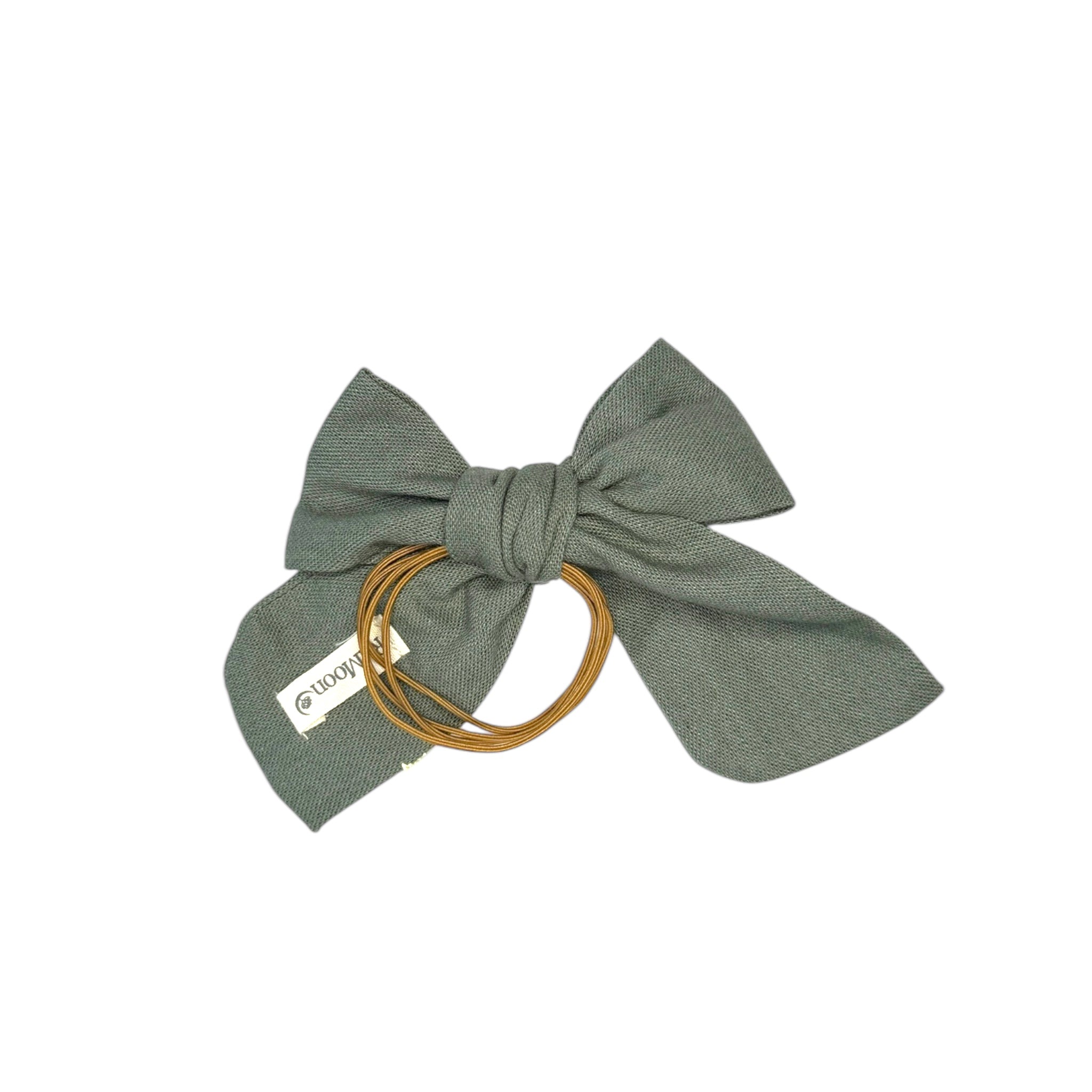 Olive Green Hand Embroidery Hair Bow