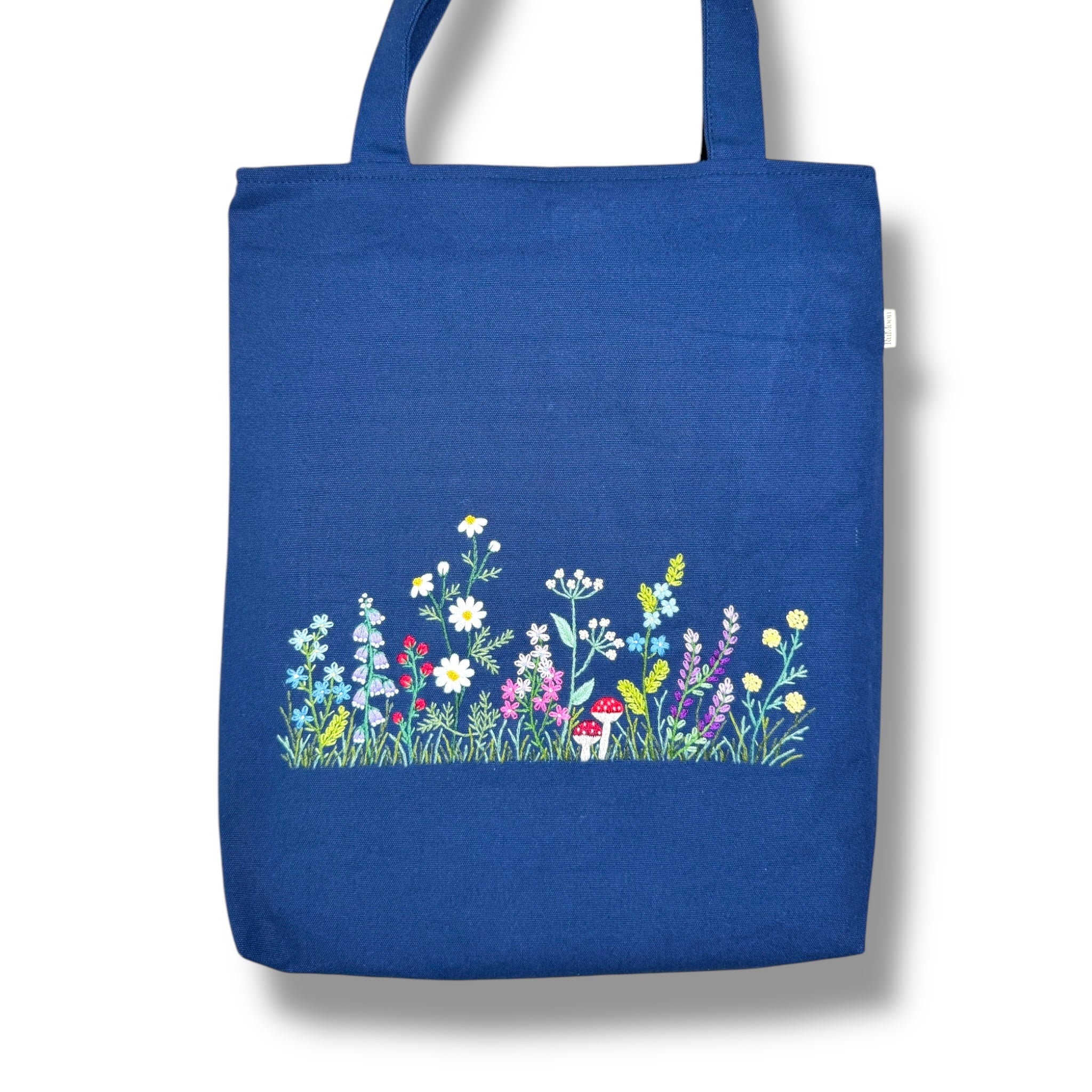 Wildflowers Garden Embroidery Tote Bag