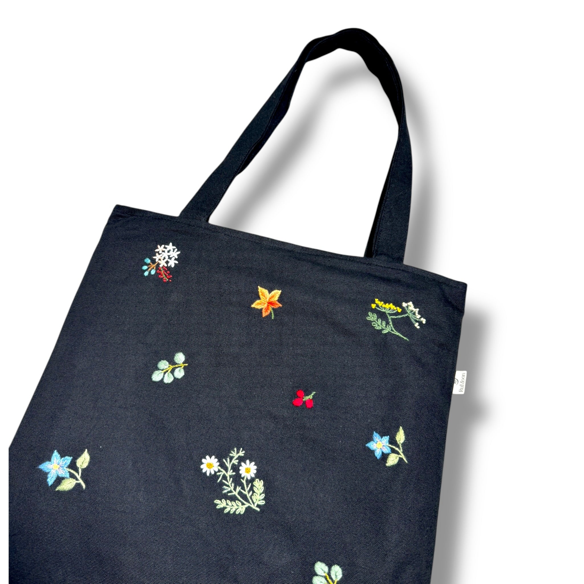 Floral Embroidery Tote Bag