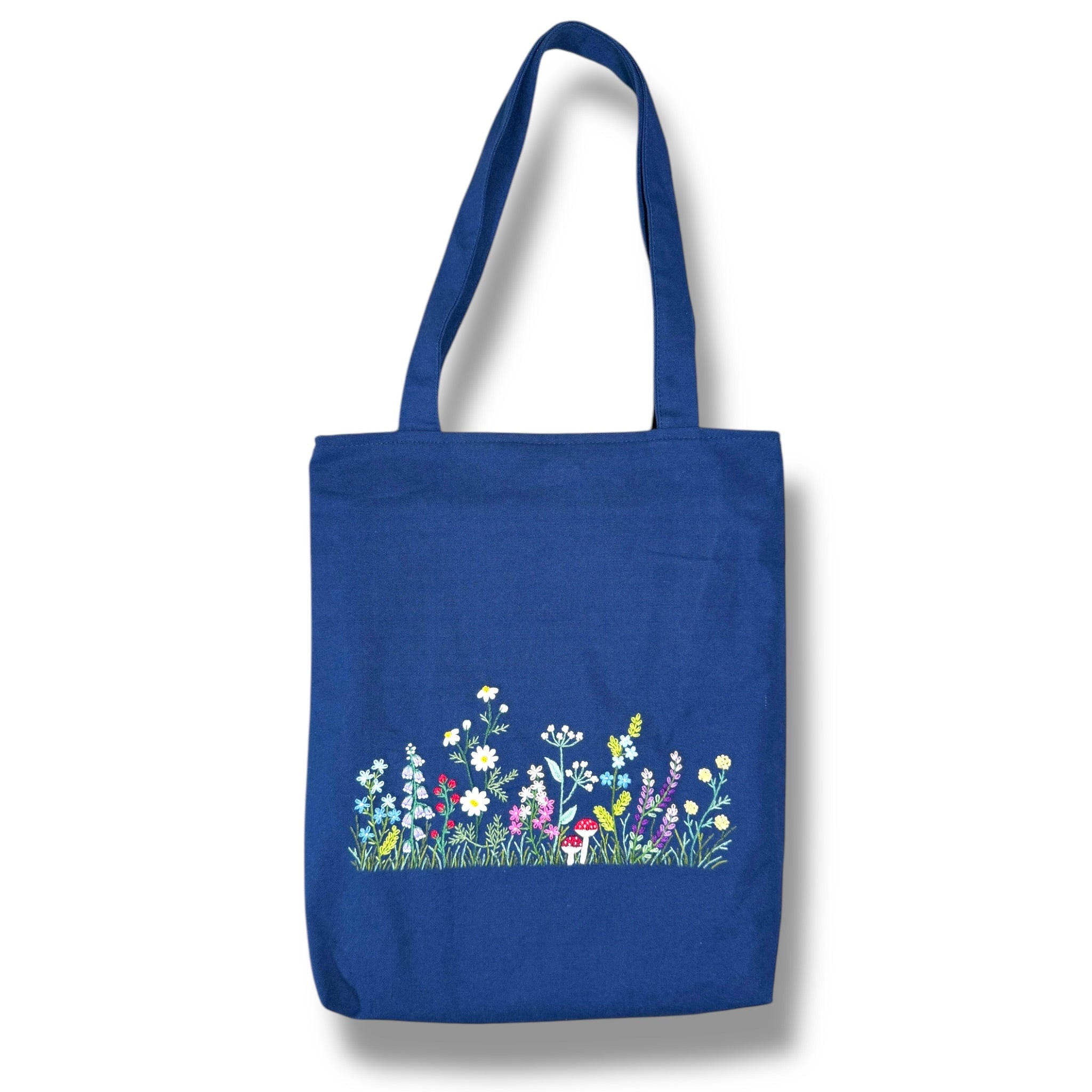 Wildflowers Garden Embroidery Tote Bag