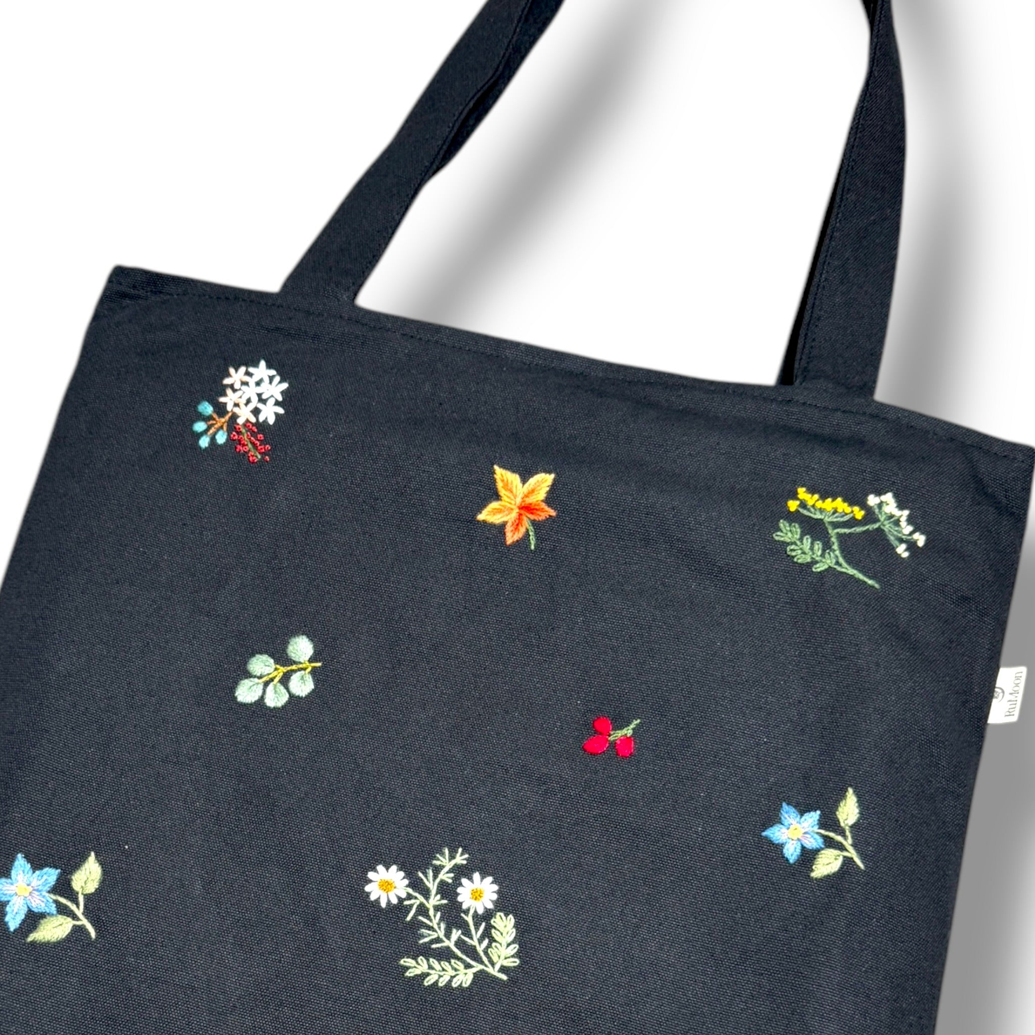 Floral Embroidery Tote Bag