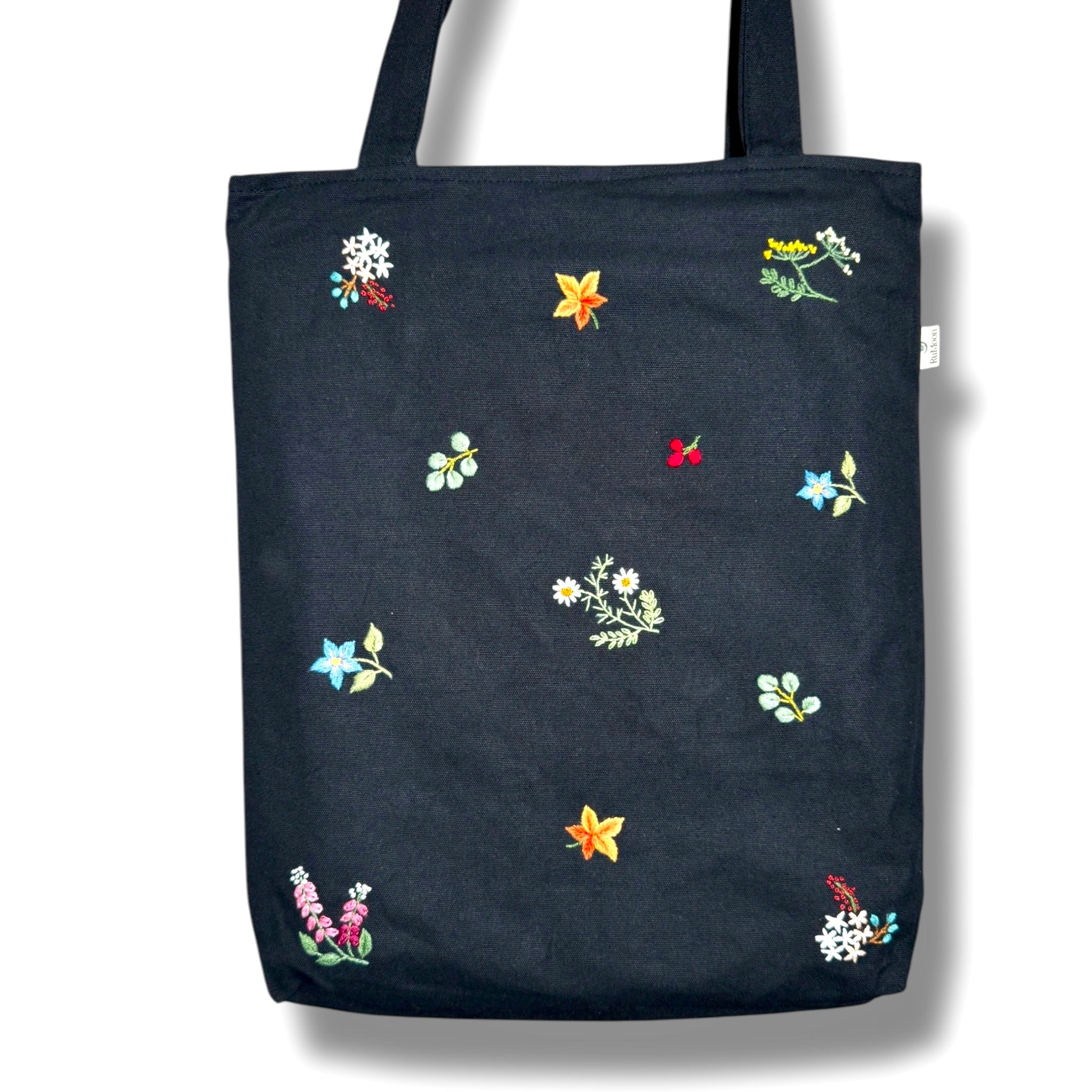 Floral Embroidery Tote Bag