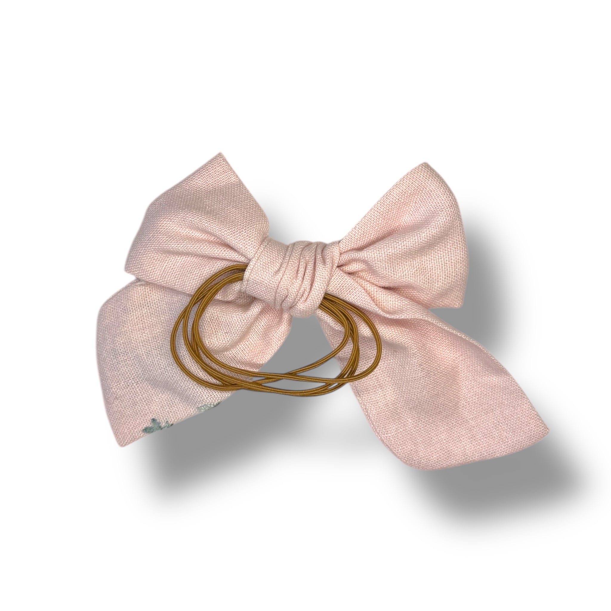 Pastel Pink Hand Embroidery Hair Bow