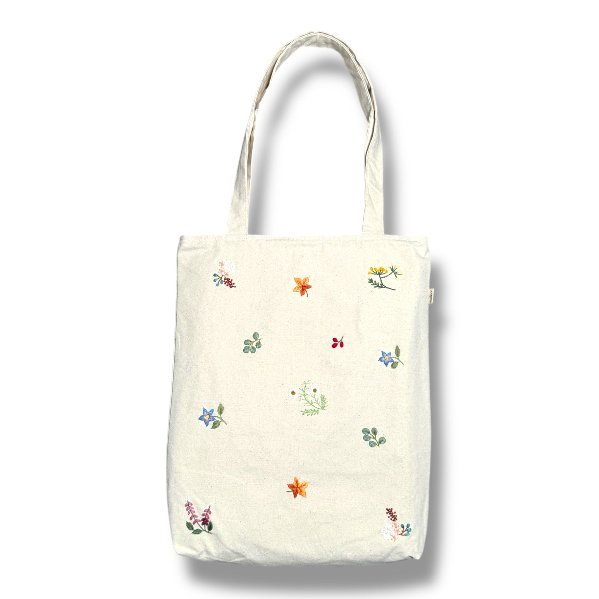 Floral Embroidery Tote Bag