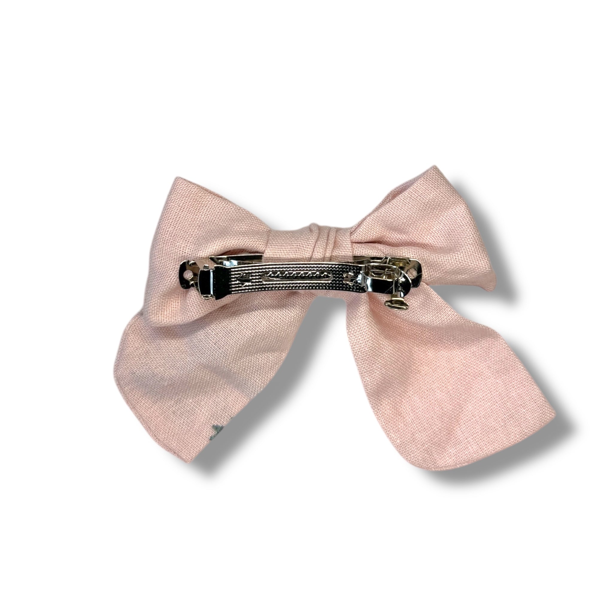 Pastel Pink Hand Embroidery Hair Bow