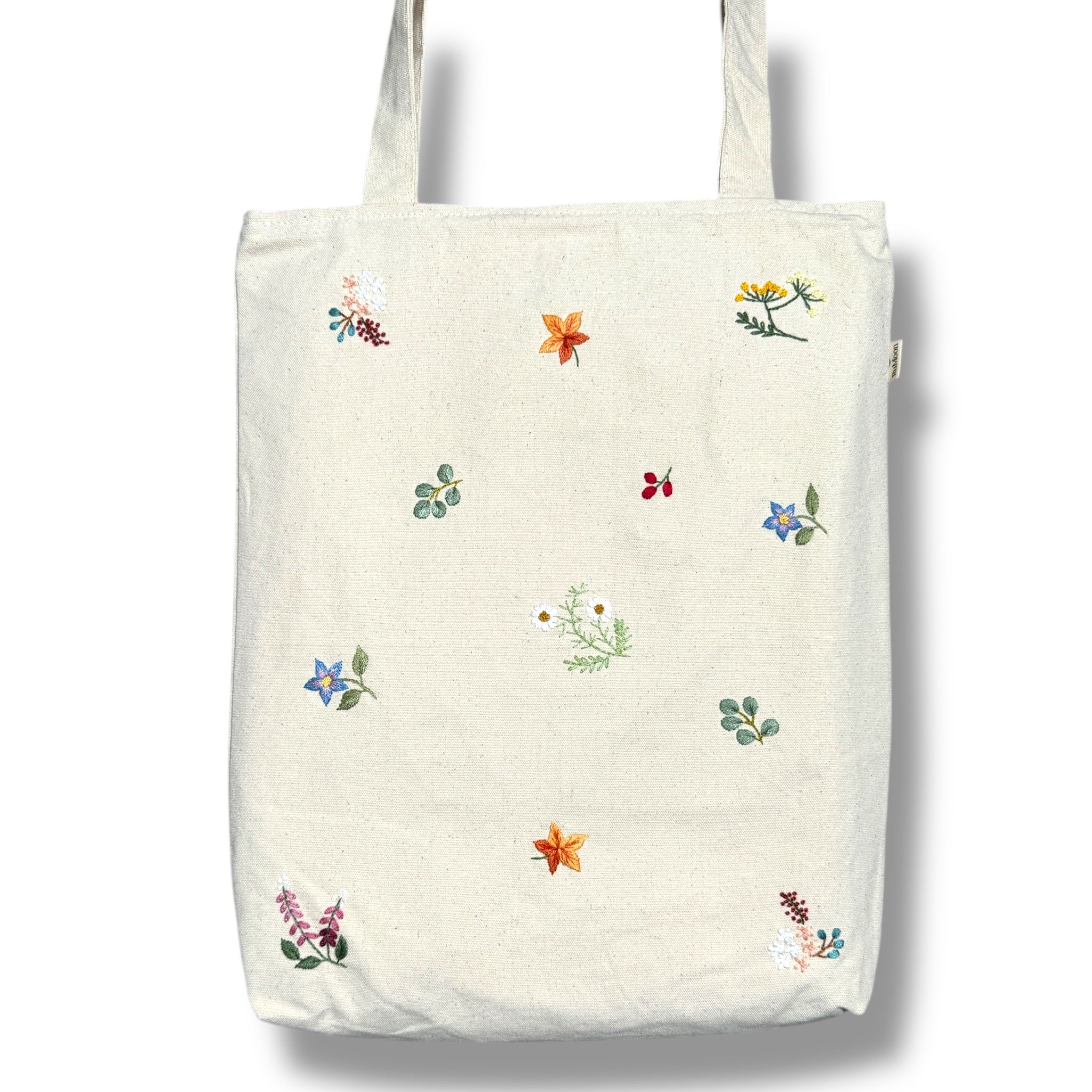 Floral Embroidery Tote Bag