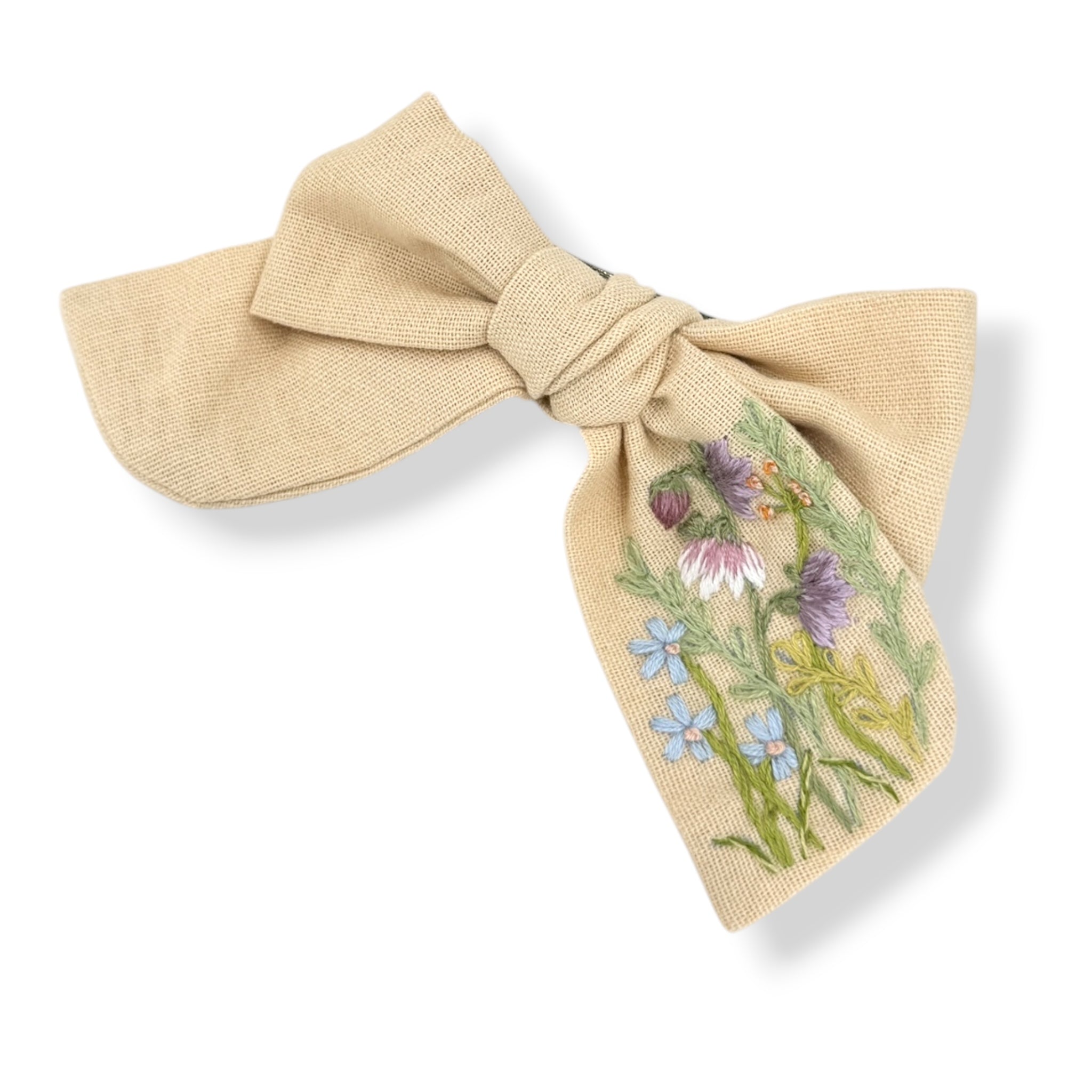 Pastel Petals Beige Hairbow