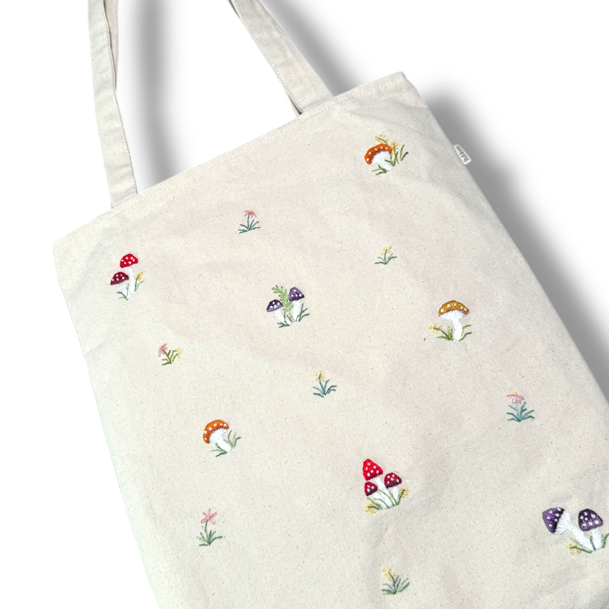 Mushroom Embroidery Tote Bag