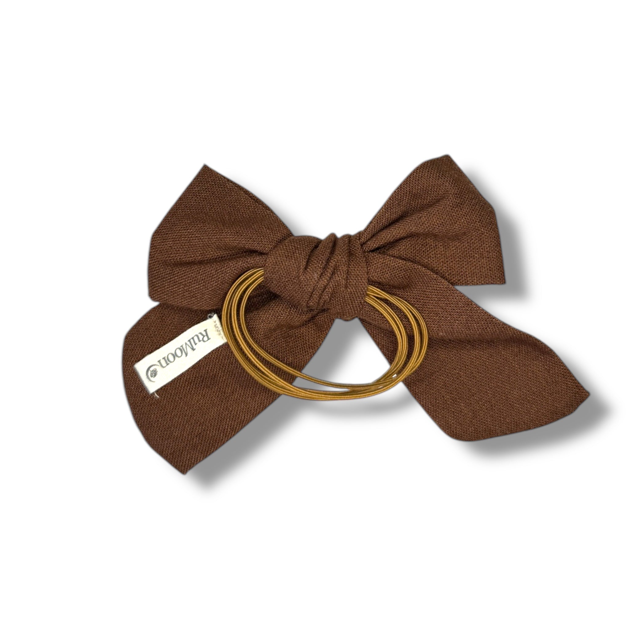 Brown Mushroom Hand Embroidery Hair Bow