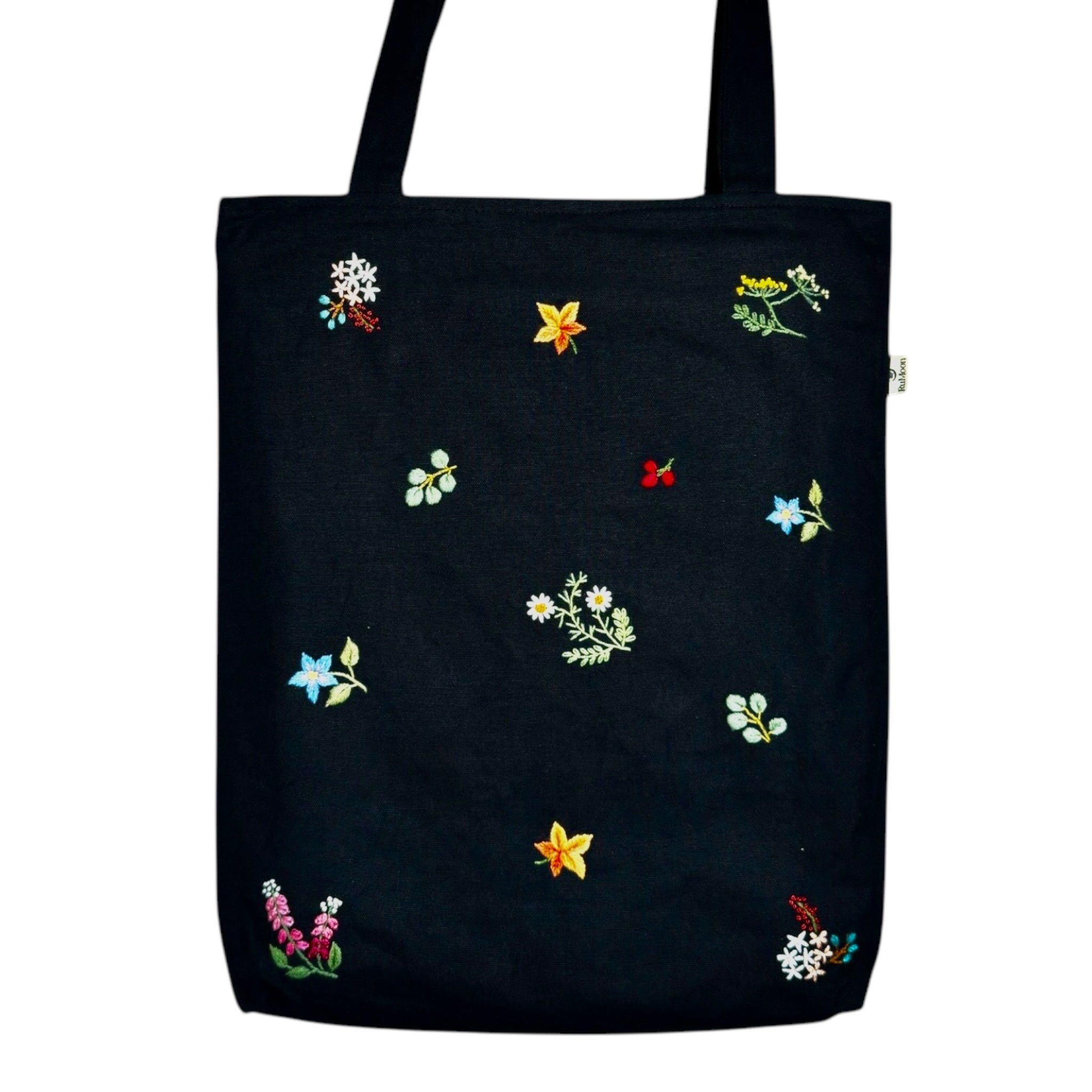 Floral Embroidery Tote Bag