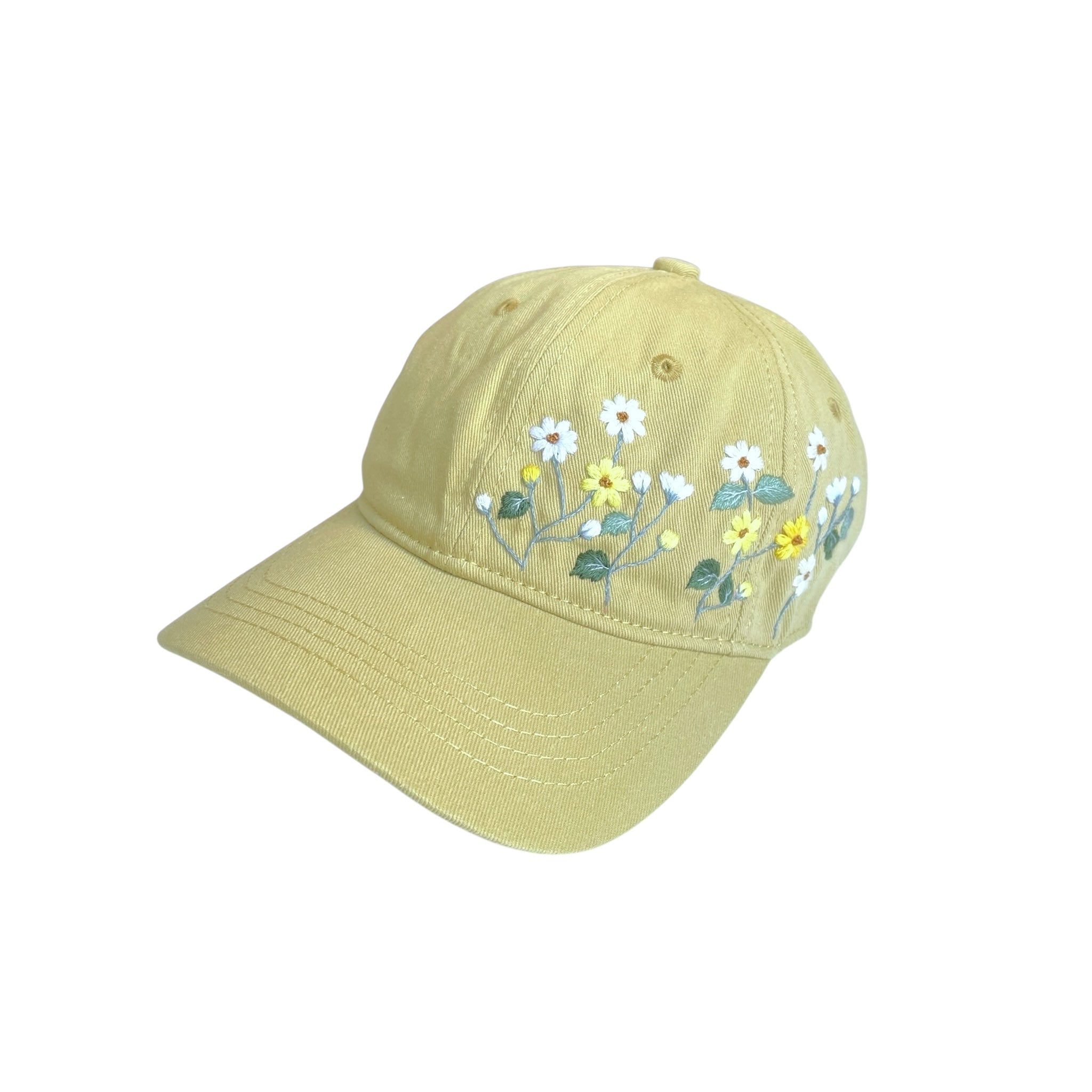 Sunny Daisy Bloom Embroidered Cap
