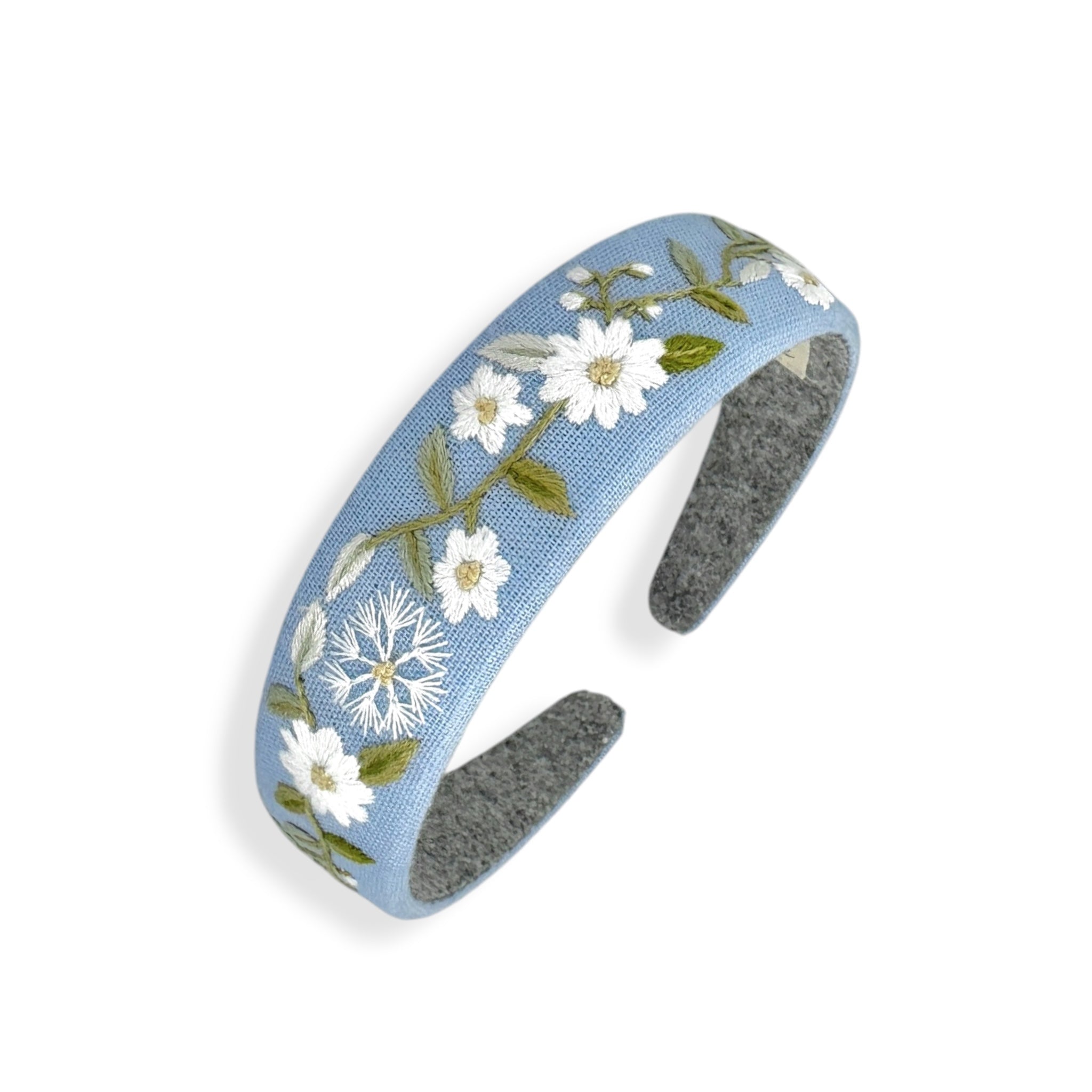 Daisy Dandelion Hand Embroidered Headband