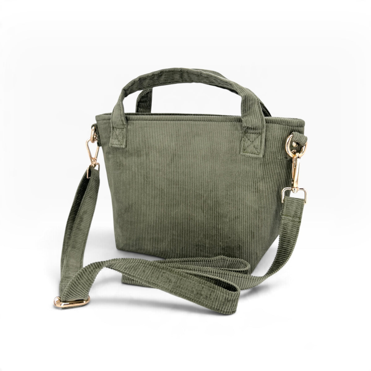 Daisy Wildflowers Ribbon Embroidery Olive Green Velvet Handbag