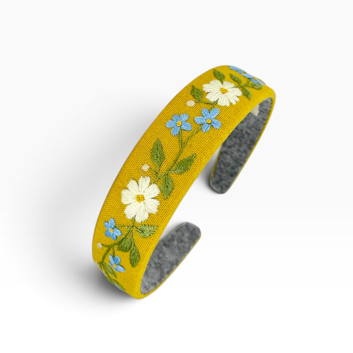 Golden Daisy Yellow Hand Embroidered Headband